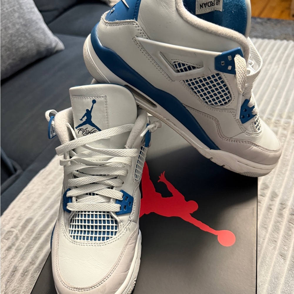 Jordan Kids White and Blue Sneakers